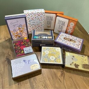 Huge Lot Thank You Cards Hsllmark, Rae Dunn, Laura Ashkey NWT 145+